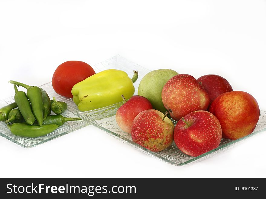 Fruit and vegetable isolated o the white background