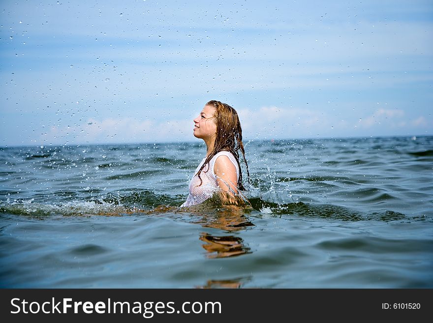 Beautiful Girl Swimming