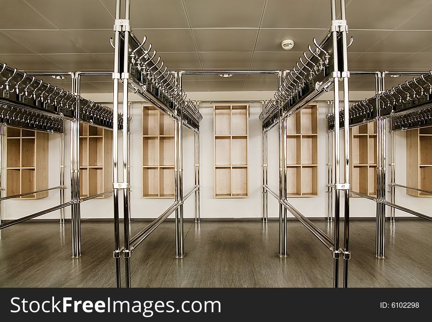 Empty cloakroom in the museum. Empty cloakroom in the museum