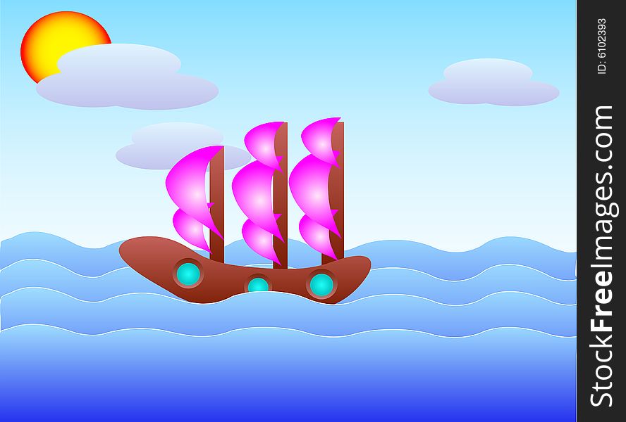 Vessel sailing in the sea