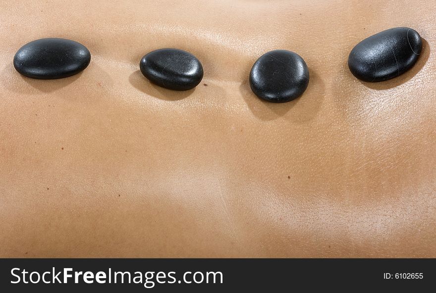 Hot stone treatment in spa. Hot stone treatment in spa