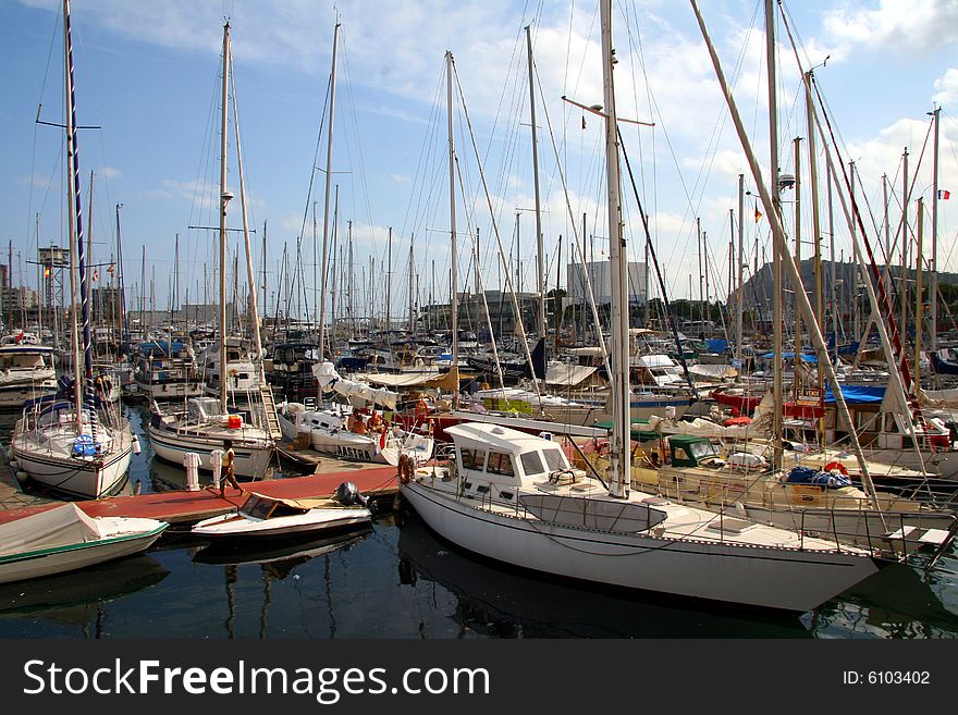 Sea port of Barcelona, Spain