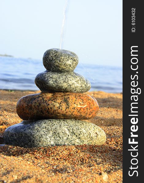 Stones on the seashore on beach