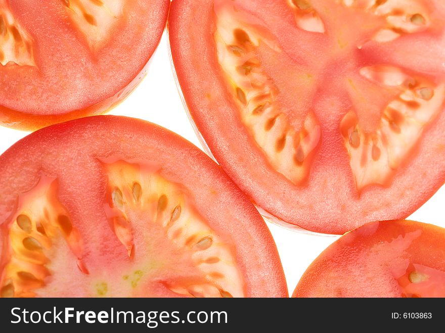 Background - tomato slices on white. Background - tomato slices on white