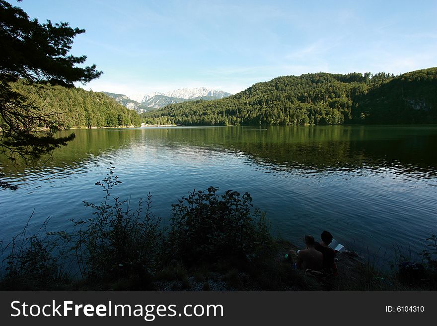 A beautiful lake in the tirolean alps. A beautiful lake in the tirolean alps