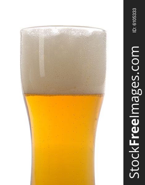 Beer glass on white groud
