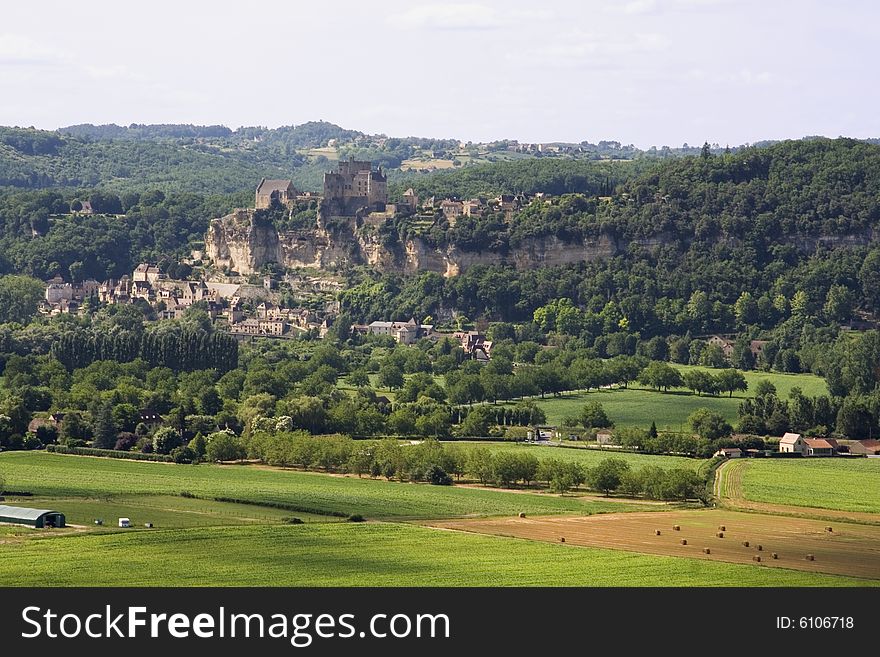 View of Beynac Castle in the Dordogne valley, France