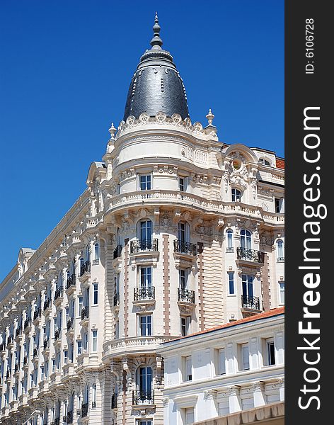 Luxurious hotel on the famous 'Croisette' in Cannes. Luxurious hotel on the famous 'Croisette' in Cannes