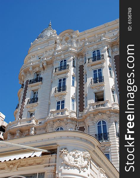 Exterior of an ornate, luxury building. Exterior of an ornate, luxury building.