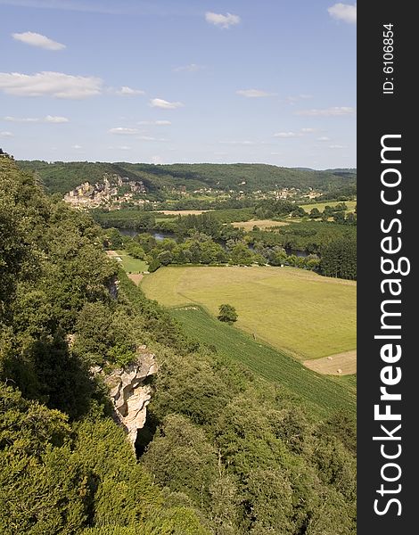 View over the fields of the Dordogne countryside. View over the fields of the Dordogne countryside