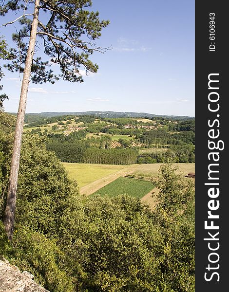 View over the fields of the Dordogne countryside. View over the fields of the Dordogne countryside