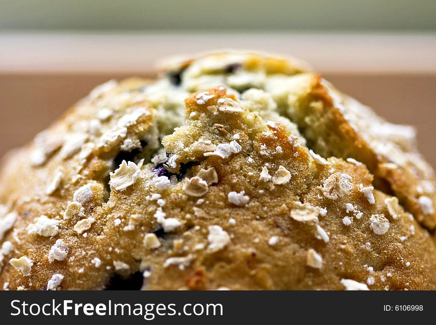 Close up shot of fresh blueberry muffin. Close up shot of fresh blueberry muffin