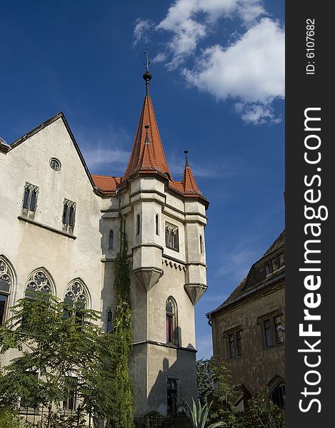 Facade of a thousand year old castle with pinnacle towers in Saxony, Germany. Facade of a thousand year old castle with pinnacle towers in Saxony, Germany