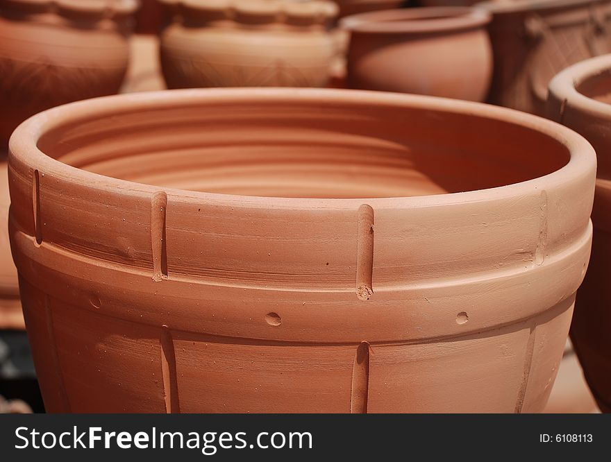 The earthenware pots is hand made for centuries.