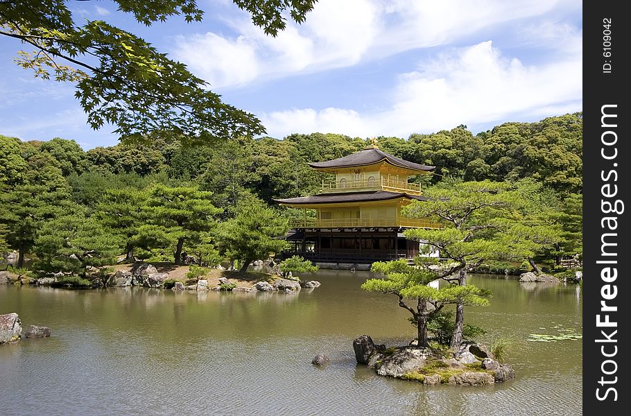 Golden Pavillion temple in Kyoto-Kinkakuji