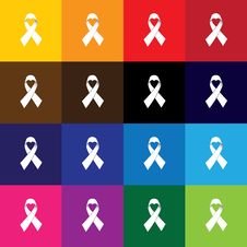 Pink Ribbon, Breast Cancer Awareness Vector Icon Square Button S Stock Images Pink Ribbon, Breast Cancer Awareness Vector Icon Square Button S Stock Images