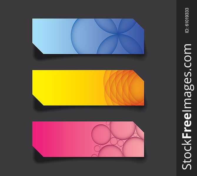 Vector graphic of web banner, header layout template, colorful c