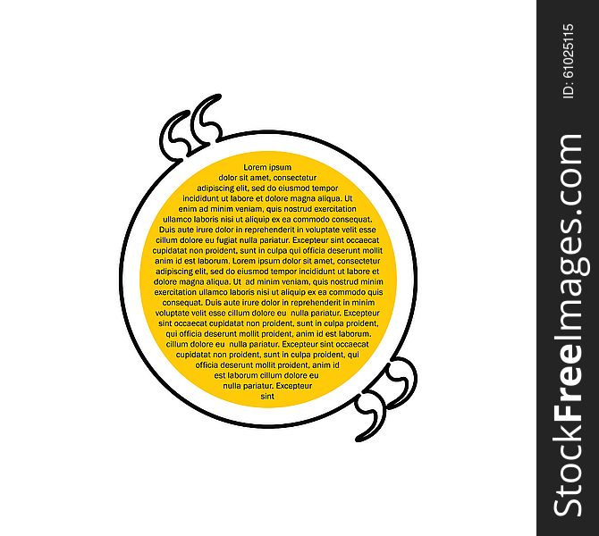 Quote text circular bubble vector graphic design using black line. also represents chat box, message dialogue box, interaction, etc