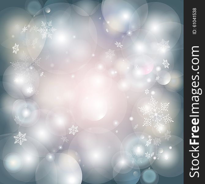 Christmas light background with snowflakes