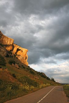 Beautiful Cliff In Sunset Light Stock Photo Beautiful Cliff In Sunset Light Stock Photo