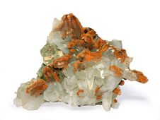 Crystals Of A Kaltsit And Quartz Stock Photography Crystals Of A Kaltsit And Quartz Stock Photography