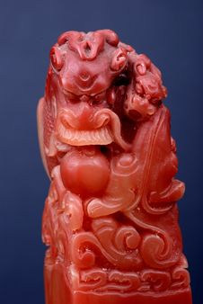 Chinese Dragon Stone Seal Stock Photos