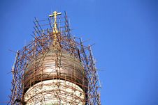 Scaffoldings Around Church Cupola Royalty Free Stock Photo Scaffoldings Around Church Cupola Royalty Free Stock Photo