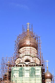 Scaffoldings Around Church Cupola Stock Image Scaffoldings Around Church Cupola Stock Image