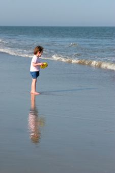 Little Girl On Beach Stock Photo Little Girl On Beach Stock Photo