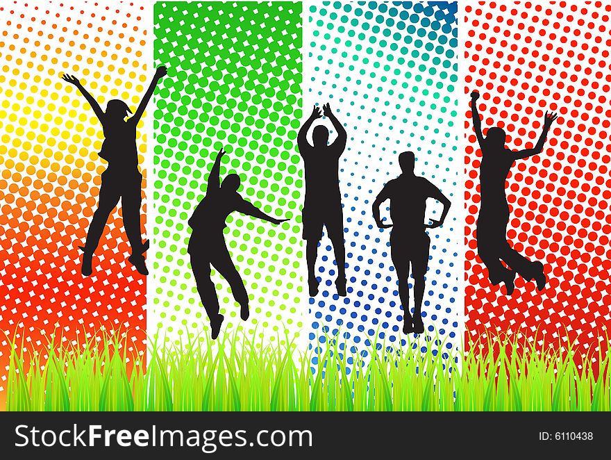 Vector illustration of happy people