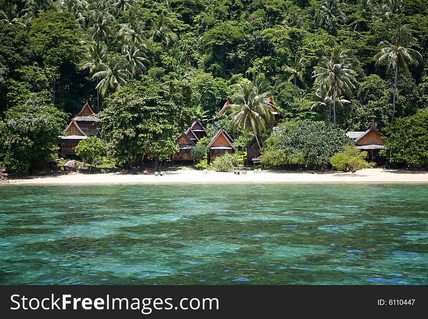 An view of Phi Phi Don island off the east coast of Phuket Thialand. An view of Phi Phi Don island off the east coast of Phuket Thialand.