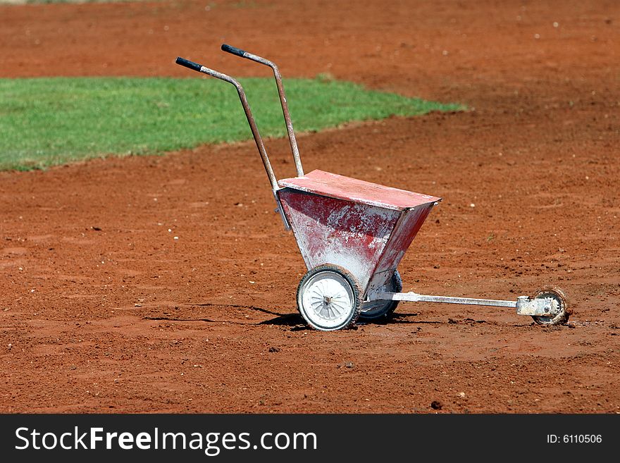 Chalk Bucket used for drawing the base line on a baseball playing field