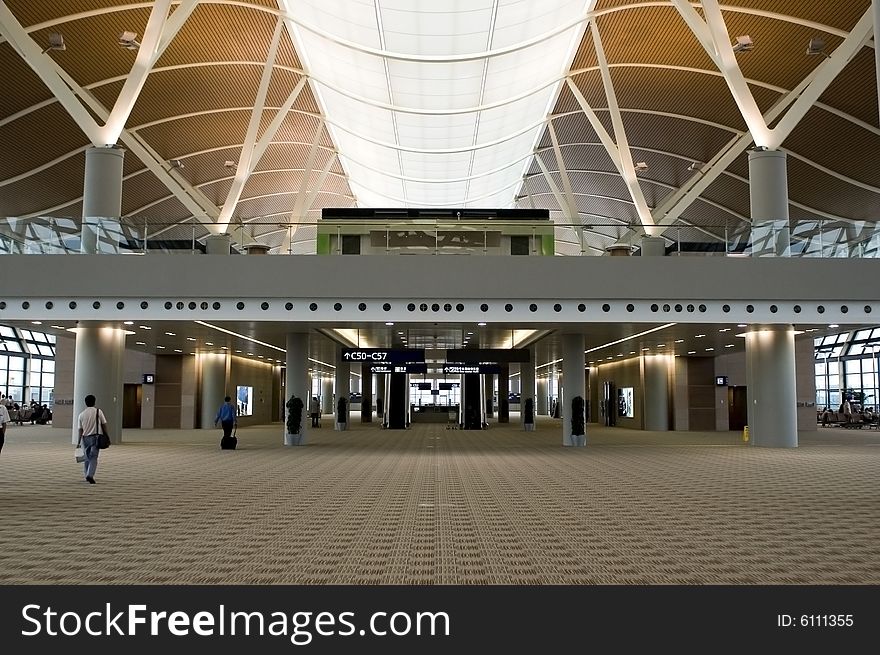 New, second terminal at Shanghai Pudong International airport in China. New, second terminal at Shanghai Pudong International airport in China.