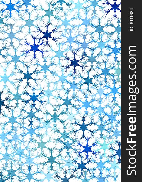 Snowflakes in different blue colours on white background. Snowflakes in different blue colours on white background