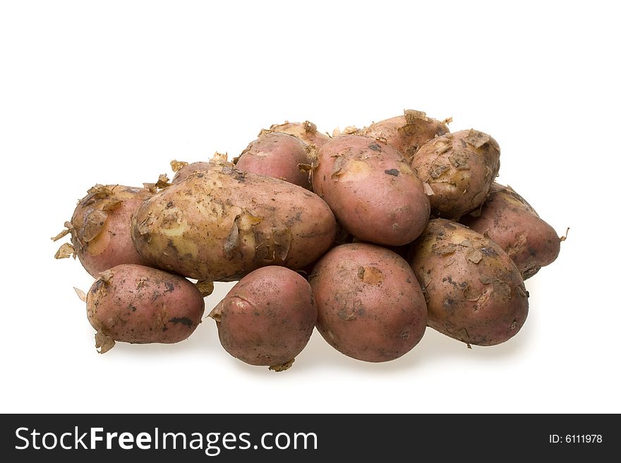 Fresh raw potato on a white background. Fresh raw potato on a white background