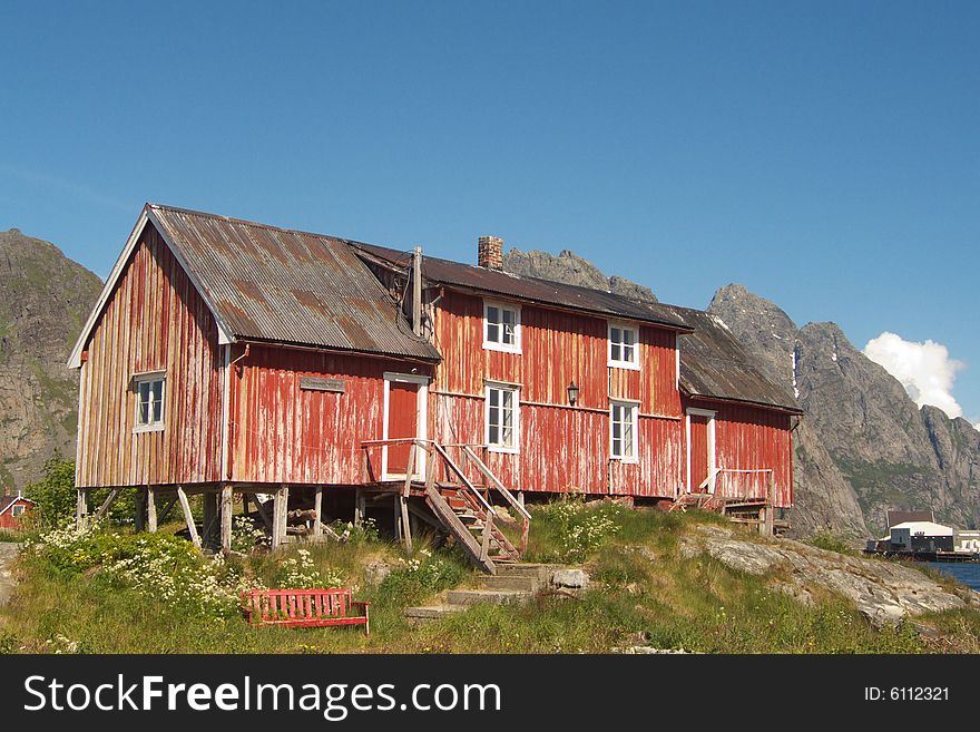 Abandoned old farm in henningsvaer in Lofoten, norwegian arctic circle. Abandoned old farm in henningsvaer in Lofoten, norwegian arctic circle