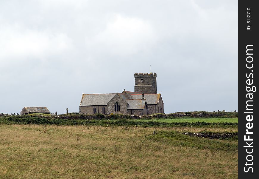 Church on a grassy hill. Church on a grassy hill