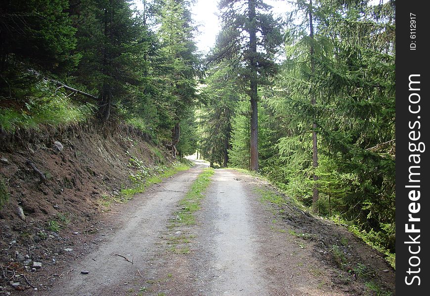 Trekking road from Pila, Valle d'Aosta, Italy. Trekking road from Pila, Valle d'Aosta, Italy