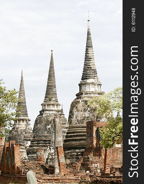 A temple in the old capital city of Thailand. A temple in the old capital city of Thailand