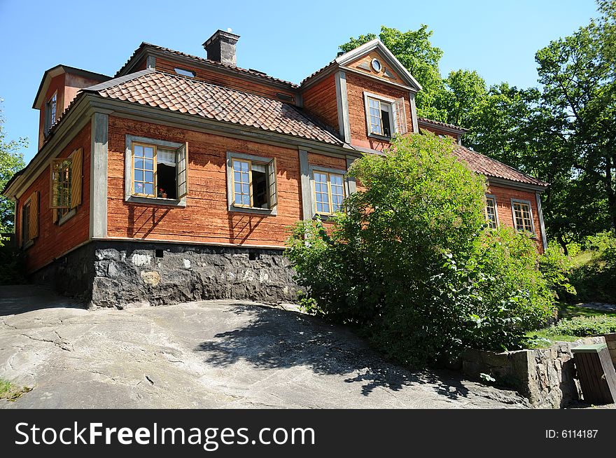 Old house in swedish museum park in Stockholm. Old house in swedish museum park in Stockholm