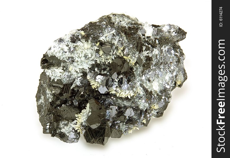 Crystals of a sfalerit and quartz