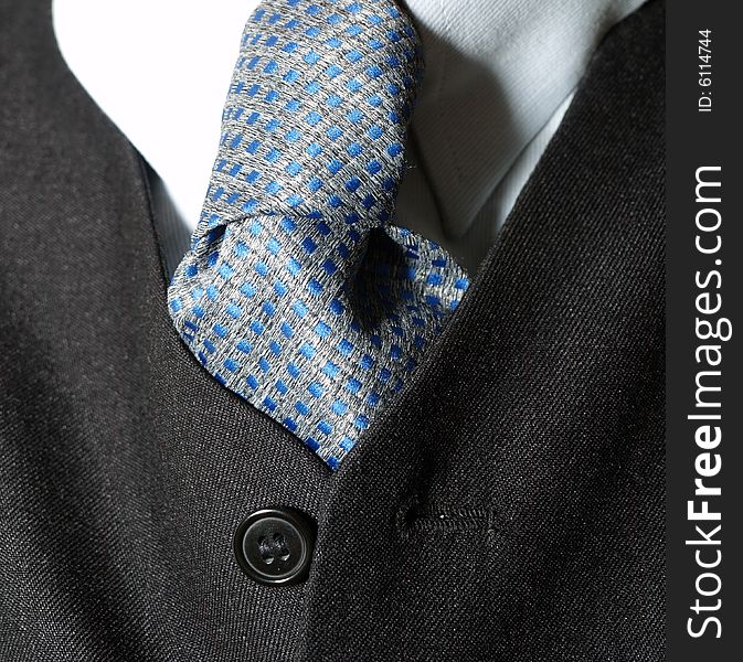 Blue and grey tie of a business man