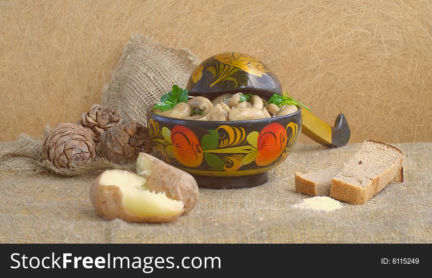 Still life of food in the old Russian style (picture). Still life of food in the old Russian style (picture)