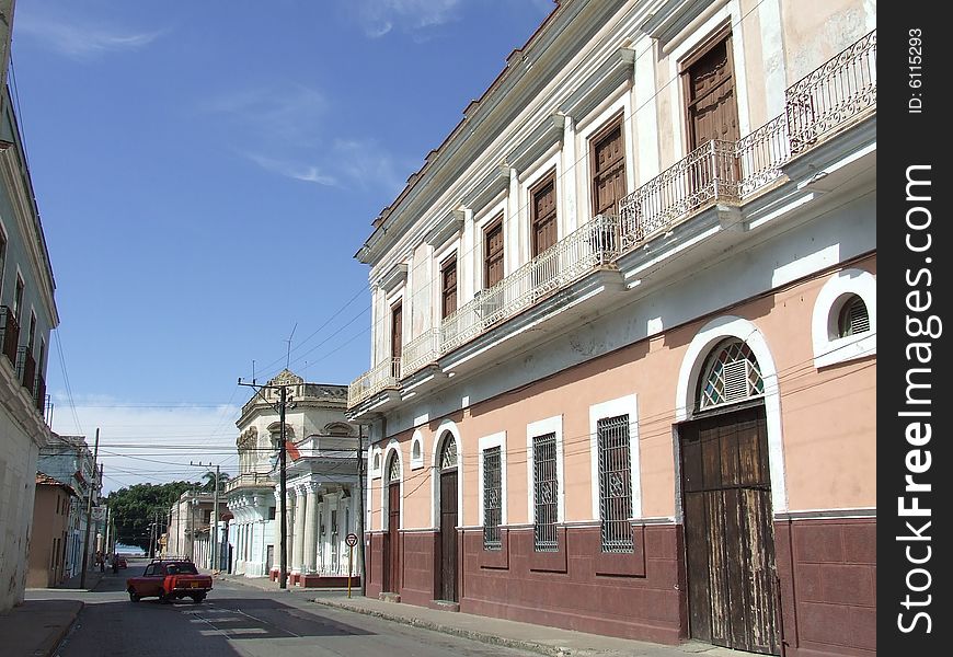 Colonial buildings in cienfuegos city, Cuba
