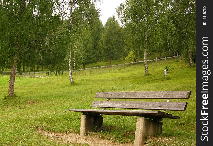 What a good idea a bench during a walk in the mountain!. What a good idea a bench during a walk in the mountain!