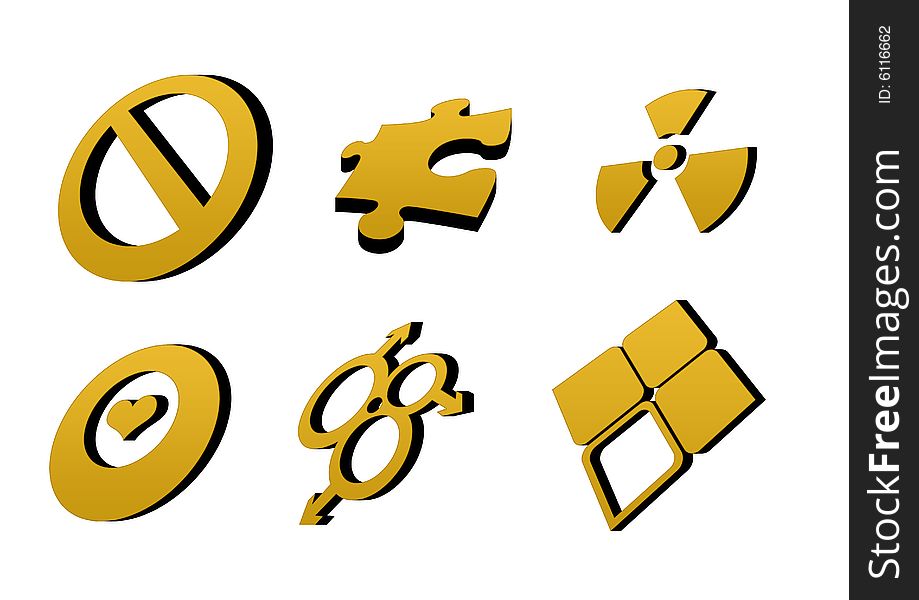 Golden logo elements