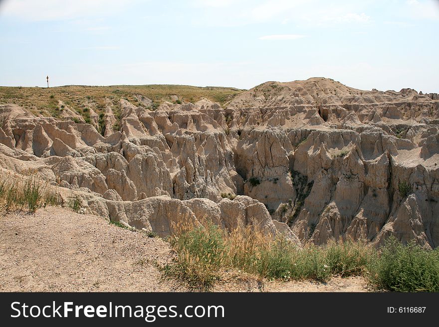 Cliffs and canyons in Badland National Park