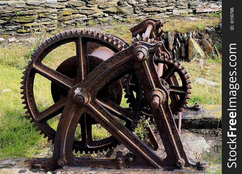 Ancient piece of machinery standing on the quayside. Ancient piece of machinery standing on the quayside.