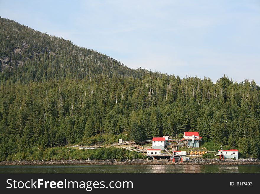 Shellfish process plant on the BC coast