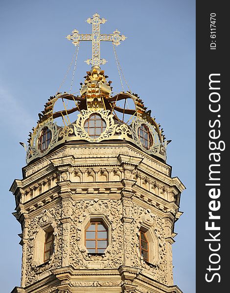 Beautiful and unusual church (Dubrovitsy, Russia)